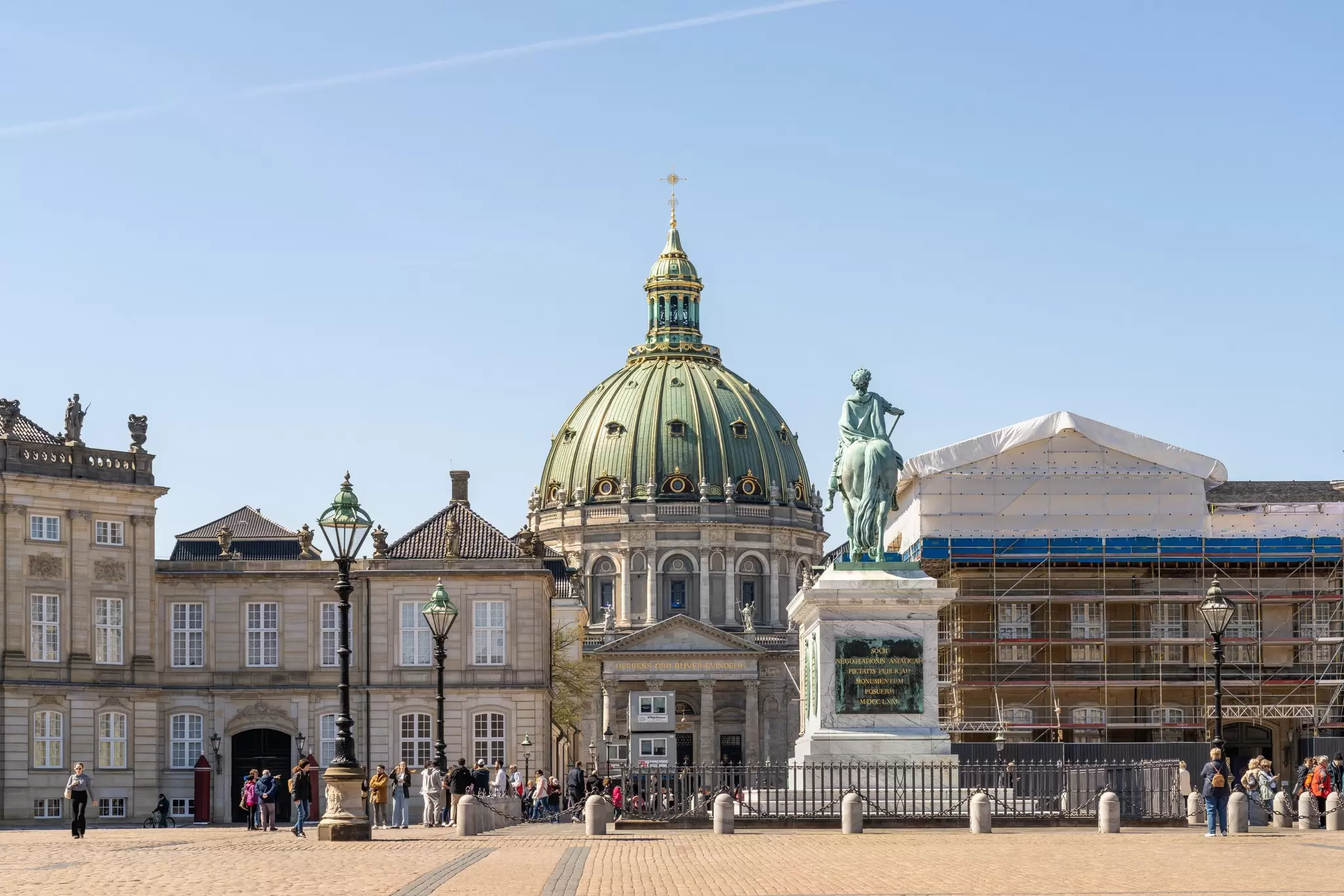 The dome of Marmorkirken (Frederiks Kirke) in Copenhagen, Denmark. 