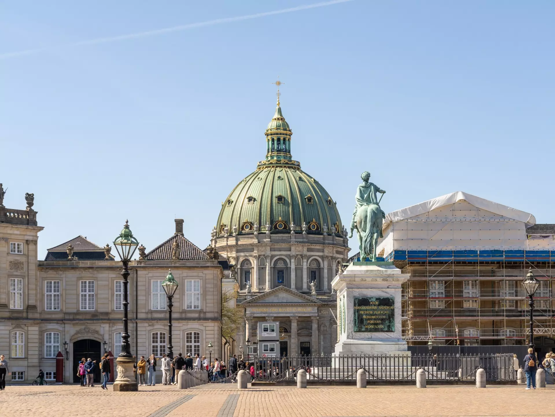 The dome of Marmorkirken (Frederiks Kirke) in Copenhagen, Denmark. 