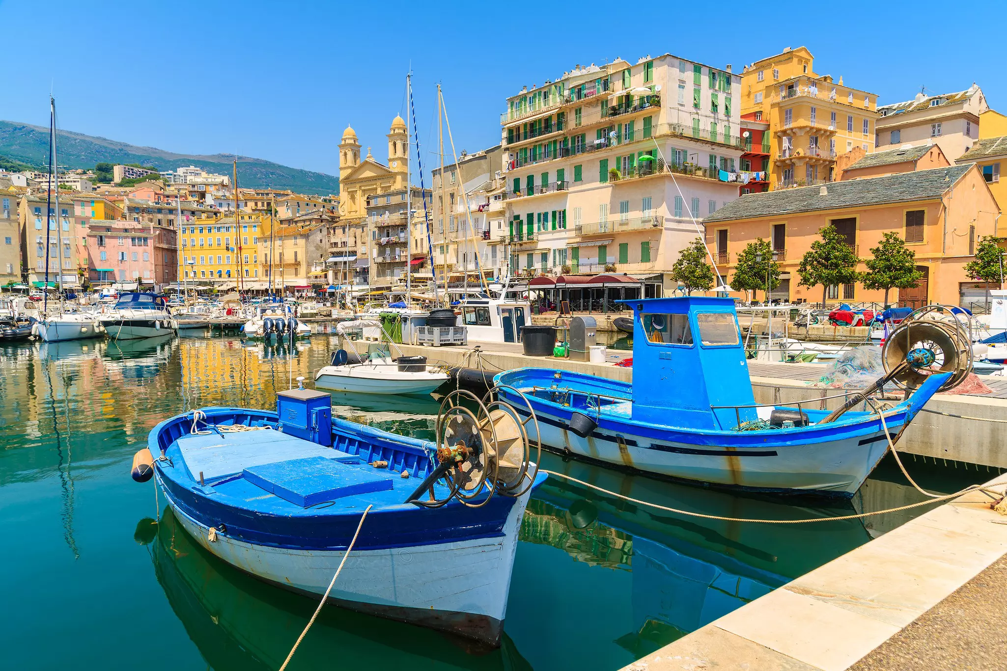Traditional fishing boats in Bastia, Corsica