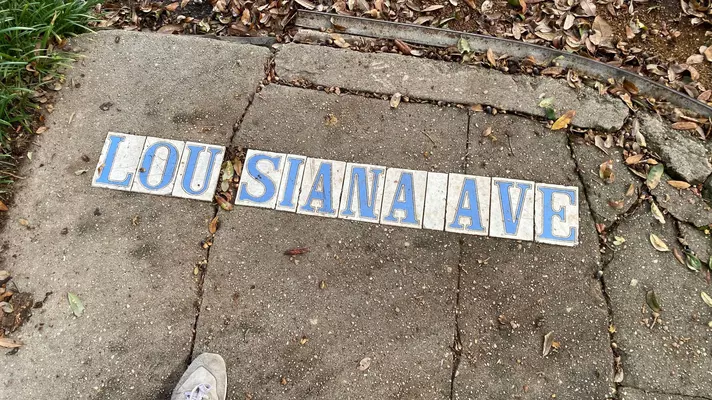 Tiles in the Garden District mark the street names. 