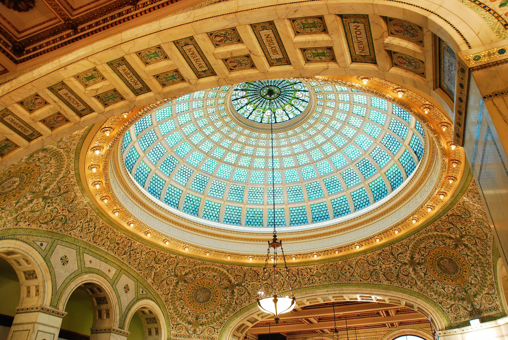 The Tiffany Dome at the Chicago Cultural Center in Chicago, Illinois.