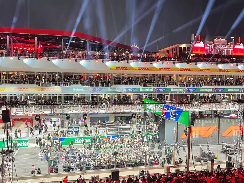 Race views from the Skybox at the Las Vegas Grand Prix