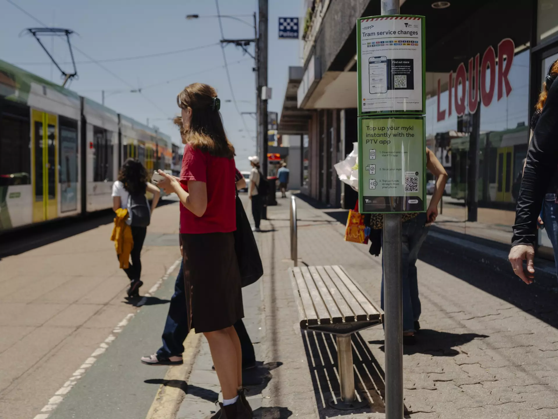 Tram stop in Brunswick, Melbourne. Sarah Pannell for Lonely Planet