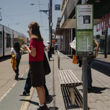 Tram stop in Brunswick, Melbourne. Sarah Pannell for Lonely Planet