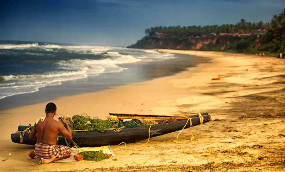 Fisherman preparing boat