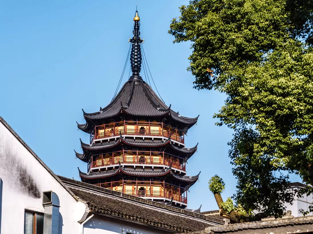 11, 09, 2025, A close-up of the Bao'en Temple Pagoda in Suzhou, Jiangsu Province, China., License Type: media, Download Time: 2026-09-01T19:13:49.000Z, User: LP_NZhan, Editorial: true, purchase_order: 65050 - Digital Destinations and Articles, job: App Content, client: Lonely Planet App, other: Nadine Zhan