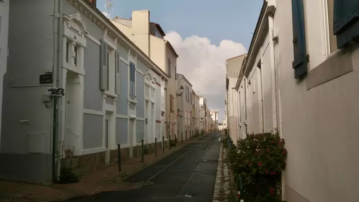 Alley view of a street near the town center in Les Sables d'Olonne.