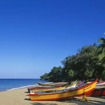 Fishing boats on Crash Boat Beach, Aguadilla, Puerto Rico, Caribbean