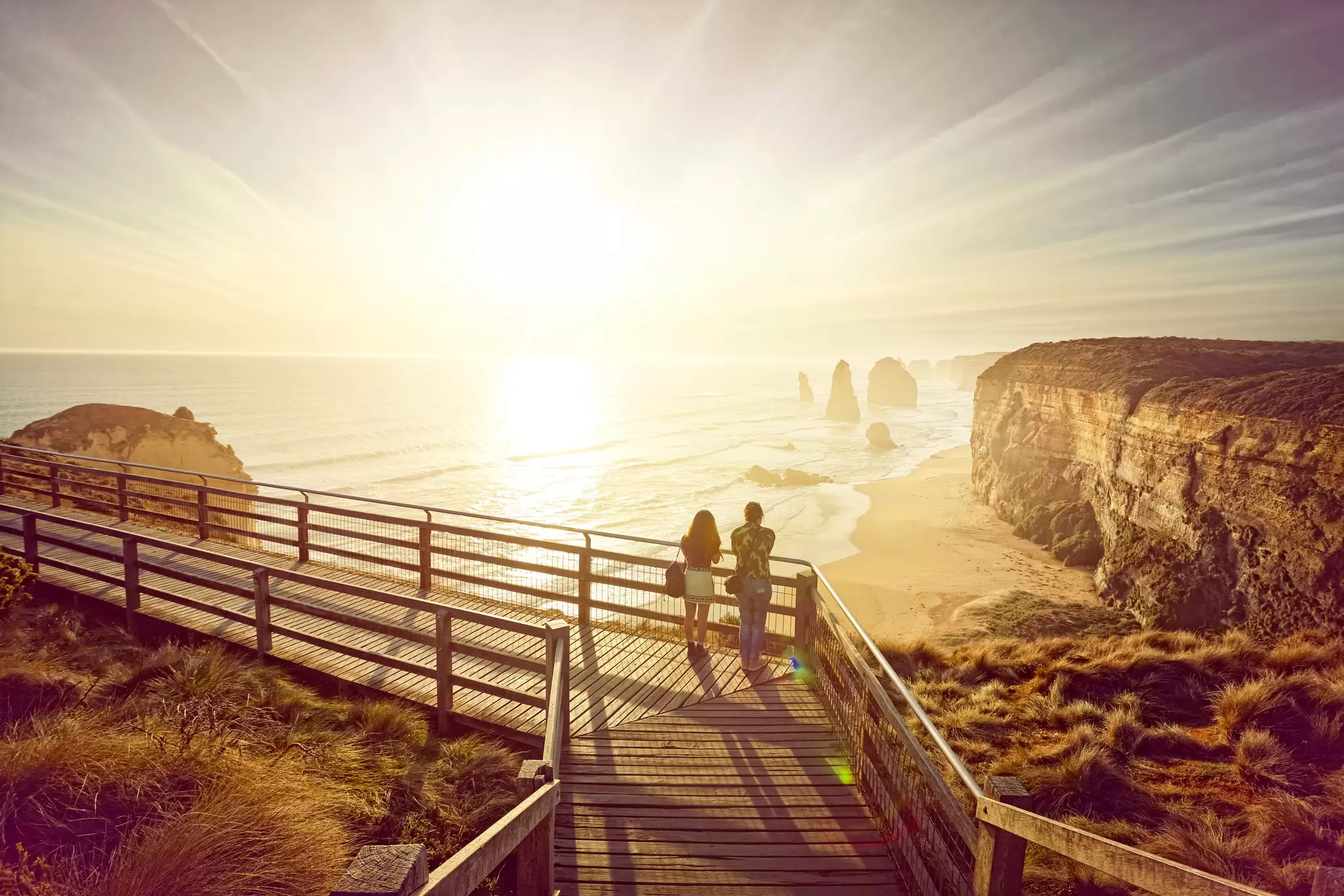 The Twelve Apostles rock stacks along Australia's Great Ocean Road