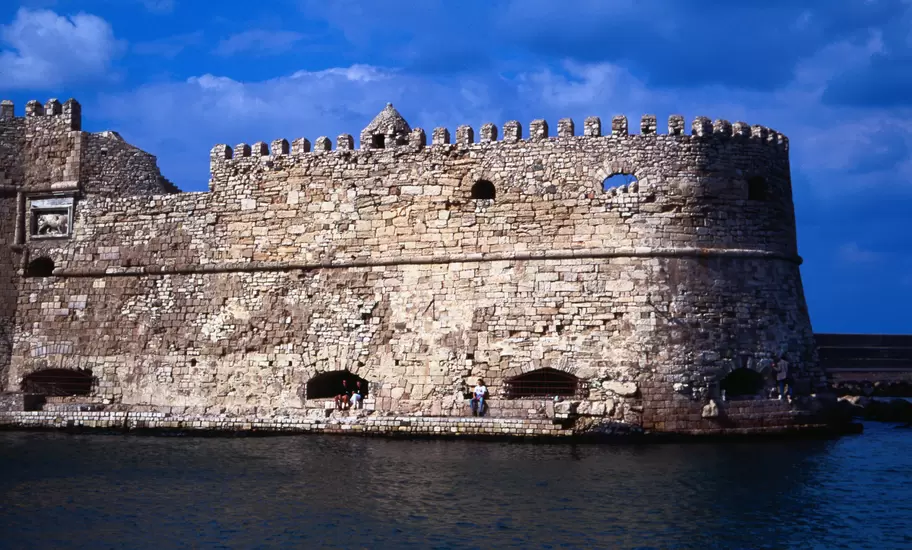 The fortress walls rise out of the water - Iraklio, Iraklio Province, Crete