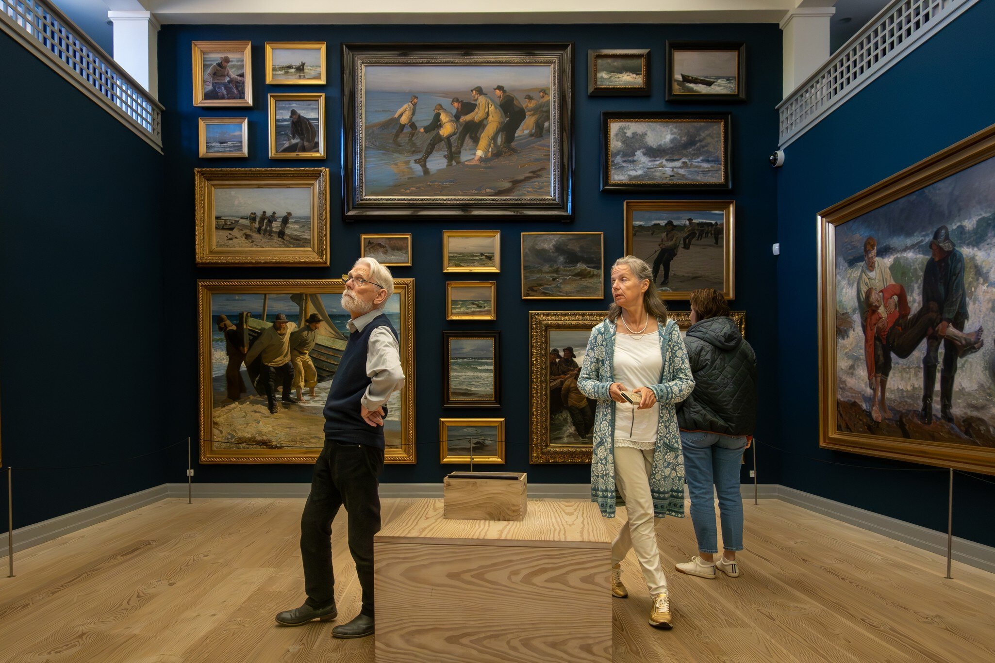 Two people at the Skagen Art Museum. Jutland, Denmark.
