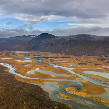 Aerial view of Sarek National Park