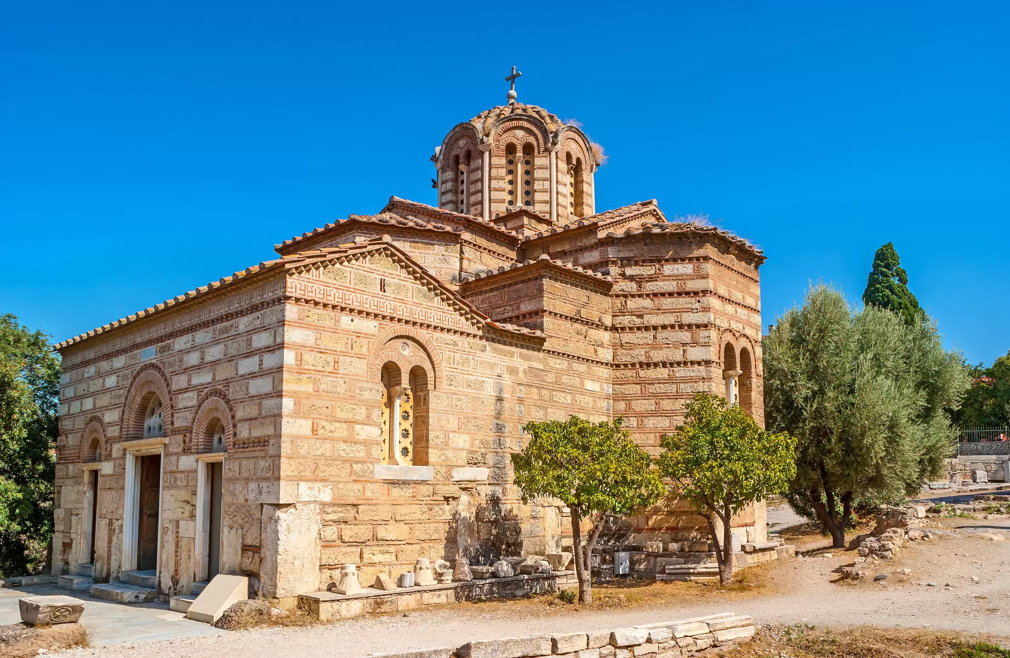 Exterior of the Church of the Holy Apostles in the Ancient Agora, Athens.