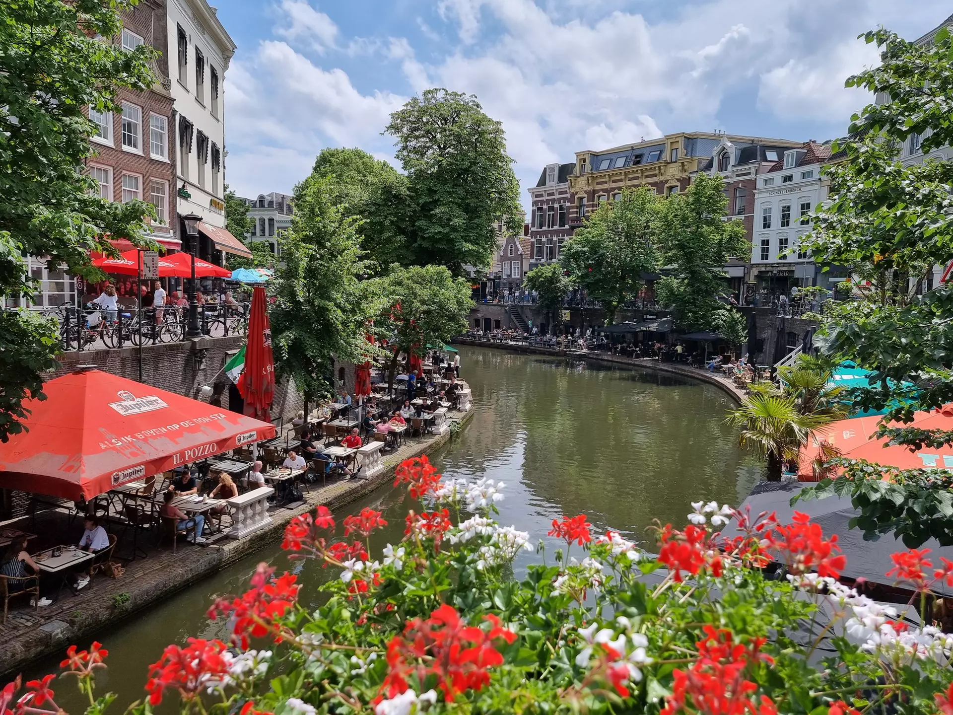 Summer by the canal in Utrecht, the Netherlands
