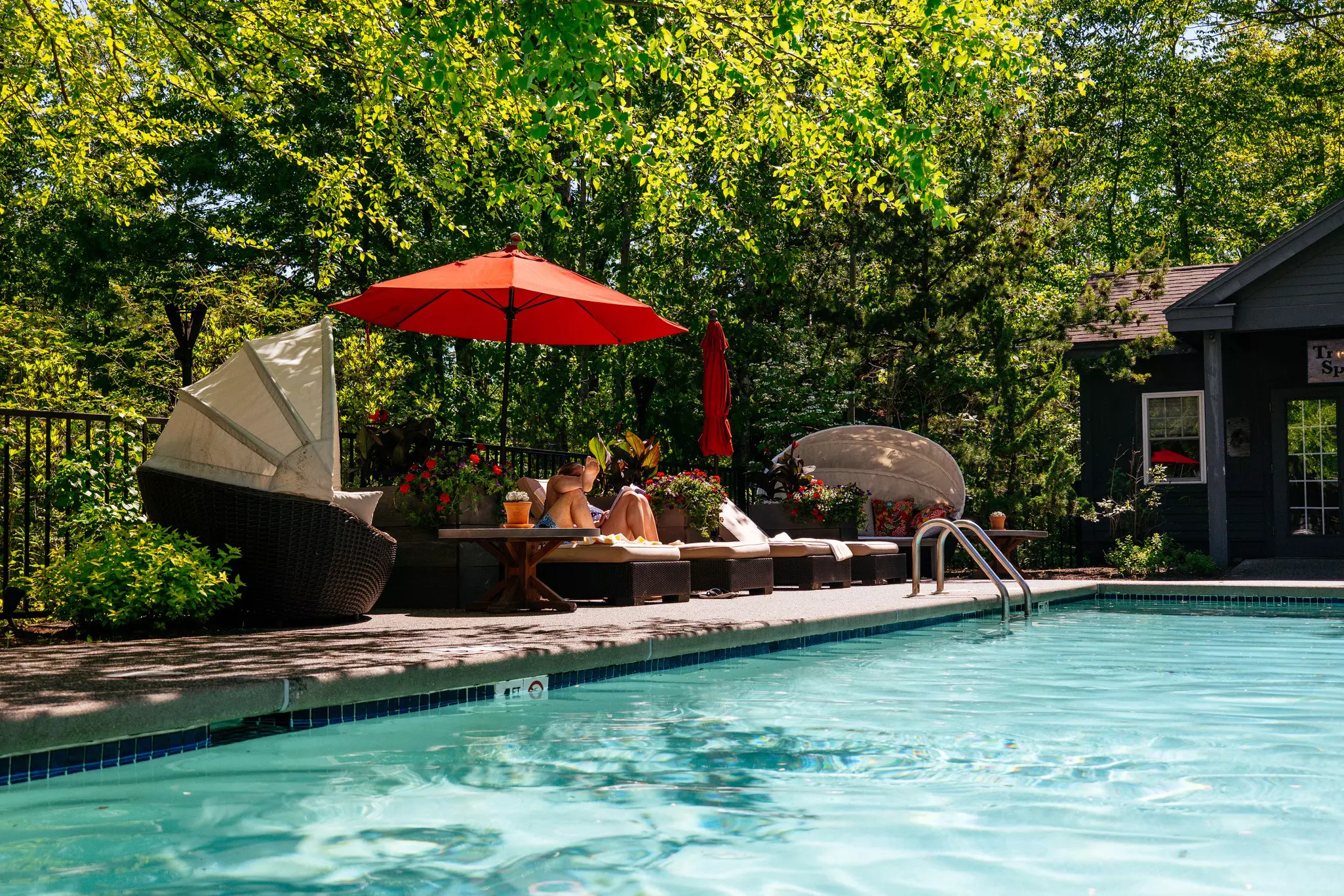 The adults only pool at Hidden Pond resort. Kennebunkport, Maine. June 2026.