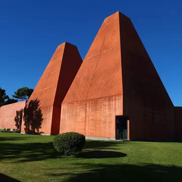 View of the Casa das Histórias in Cascais, Portugal.