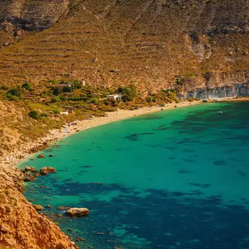 View of the San Pedro cove in the Natural park of Nijar-Cabo de Gata, Almeria, Spain.
