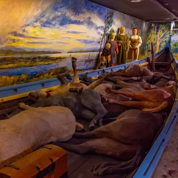 Exposition at Vikingemuseet Ladby in Odense, Denmark.