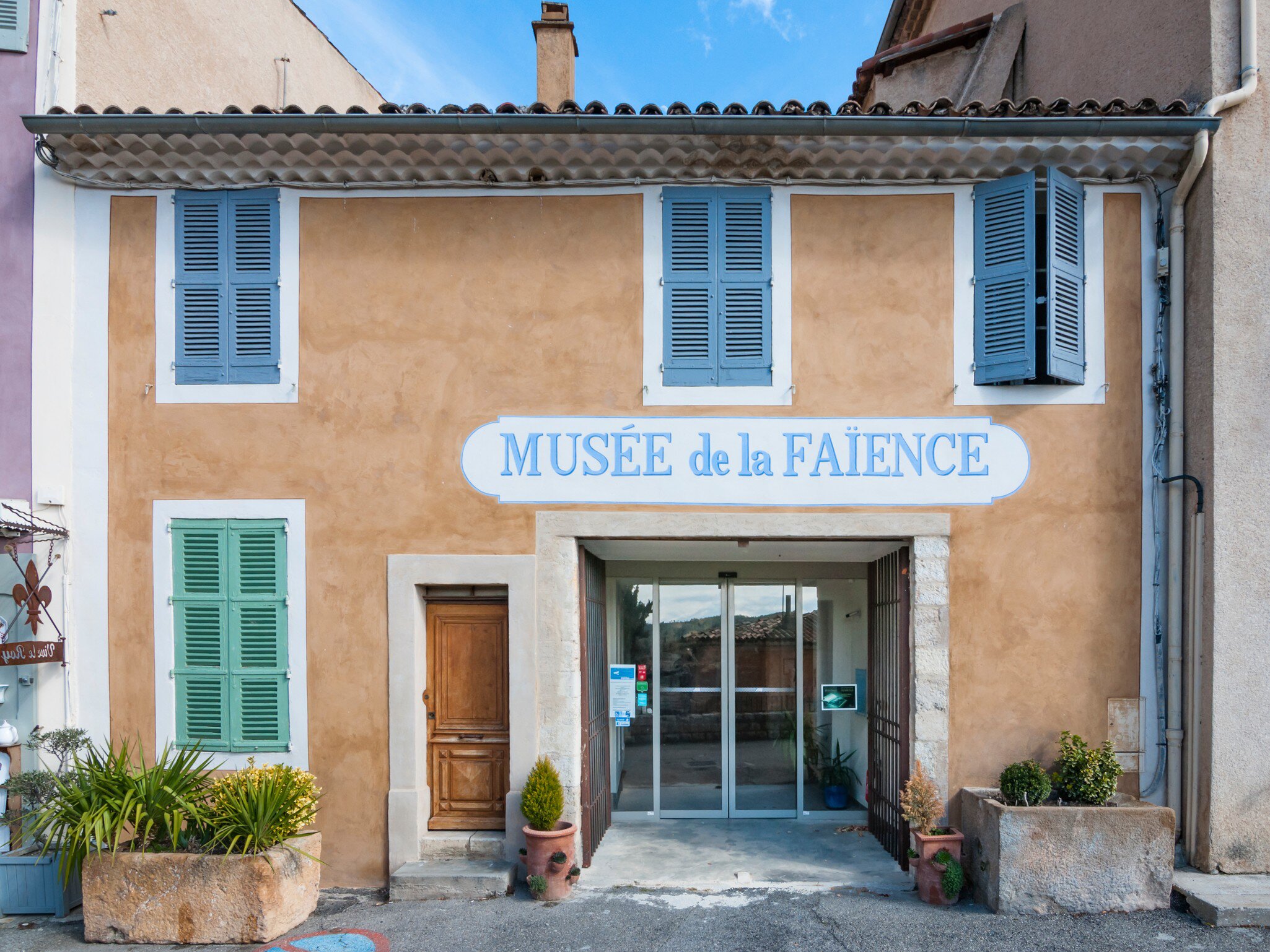 Facade of Musée de la Faïence de Moustiers-Ste-Marie, Provence, France. 