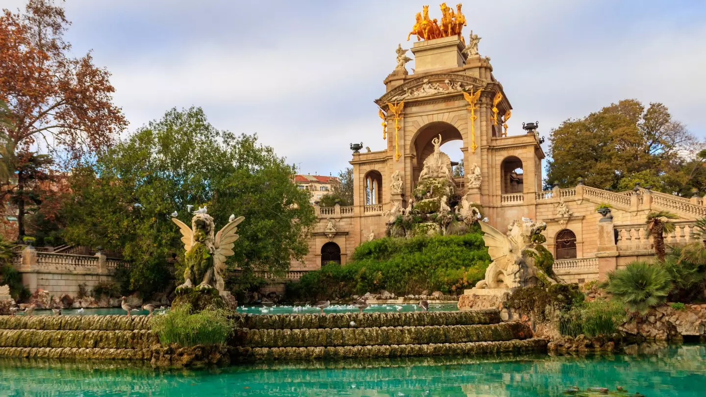 Cascada Monumental fountain in Ciutadella park in Barcelona, Spain