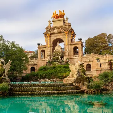 Cascada Monumental fountain in Ciutadella park in Barcelona, Spain