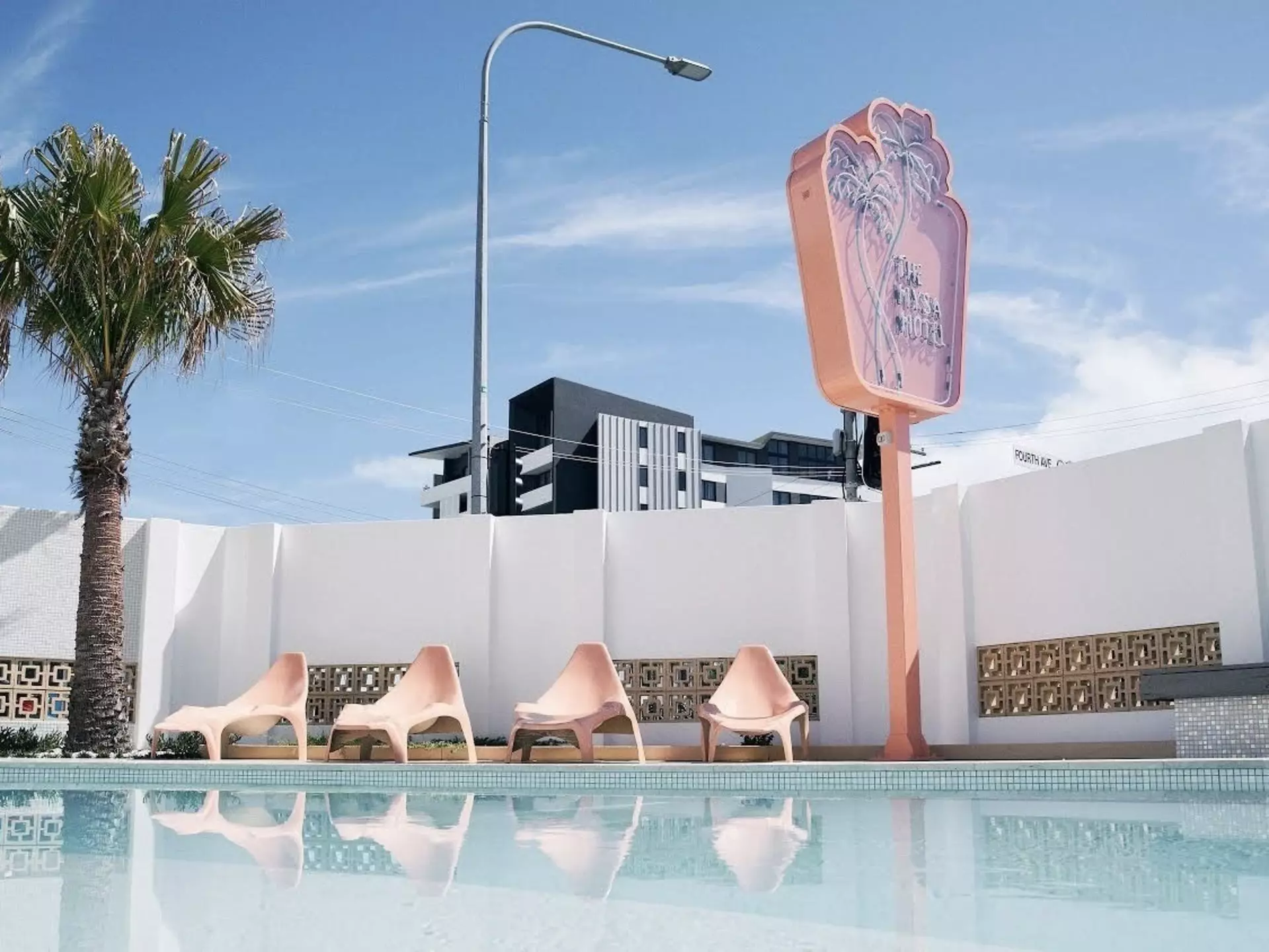 The Mysa Motel on Queensland’s Gold Coast is the epitome of mid-century-modern style © courtesy the Mysa Motel