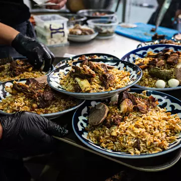 Plov, a dish of rice, vegetables and meat, is Uzbekistan's most beloved dish. Getty Images