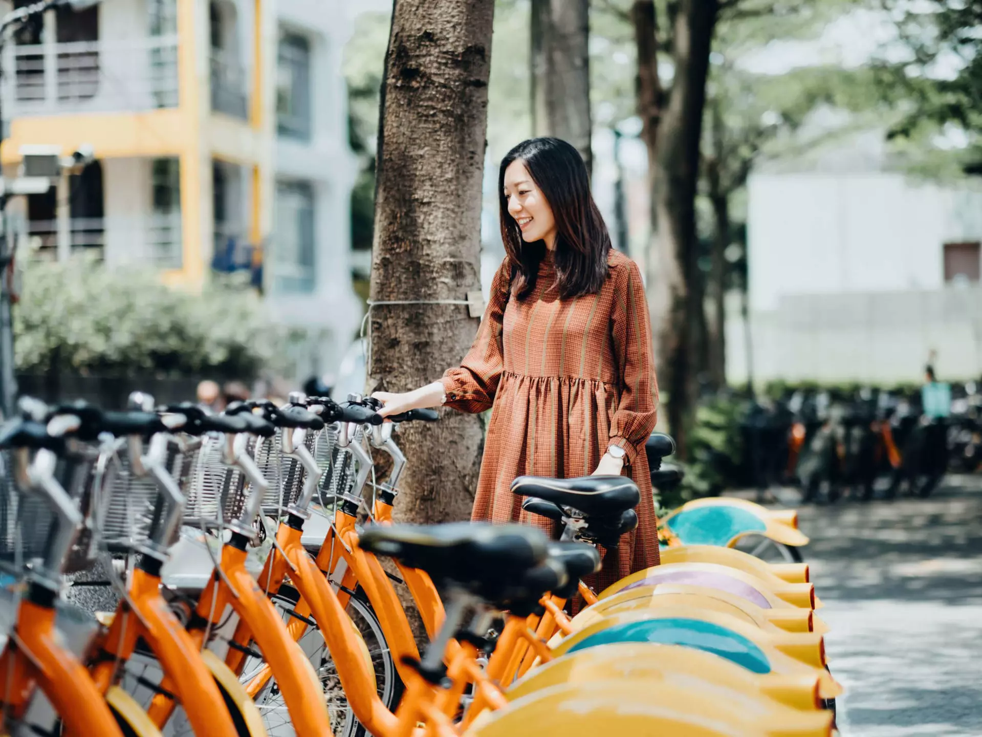 Beautiful Asian girl renting shared bicycle in city centre - stock photo,Beautiful Asian girl renting shared bicycle in city centre
person, human, vehicle, transportation, bicycle, bike, City, Cycling, Environmental Conservation, Bicycle Sharing System, Taiwan, Asia, Public Transportation, Asian and Indian Ethnicities, Self Service, Travel, Women, Enjoyment, One Woman Only, Tourism, Tourist, Exploration, Taipei, City Life, In A Row, Street, Accessibility, Chinese Ethnicity, Day, People, Smiling, Battery Park, Healthy Lifestyle, One Person, Only Women, Photography, Travel Destinations, Active Lifestyle, Adult, Adults Only, Arts Culture and Entertainment, Beautiful Woman, Bicycle Parking Station, Capital Cities, Cheerful, City Street, Color Image, Convenience, Downtown District, Elegance, Environmental Issues, Happiness, Horizontal, Journey, Leisure Activity, Lifestyles, Mobility as a Service, Outdoors, Paying, Relaxation, Social Issues, Walking