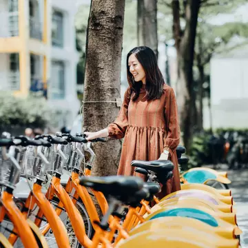 Beautiful Asian girl renting shared bicycle in city centre - stock photo,Beautiful Asian girl renting shared bicycle in city centre
person, human, vehicle, transportation, bicycle, bike, City, Cycling, Environmental Conservation, Bicycle Sharing System, Taiwan, Asia, Public Transportation, Asian and Indian Ethnicities, Self Service, Travel, Women, Enjoyment, One Woman Only, Tourism, Tourist, Exploration, Taipei, City Life, In A Row, Street, Accessibility, Chinese Ethnicity, Day, People, Smiling, Battery Park, Healthy Lifestyle, One Person, Only Women, Photography, Travel Destinations, Active Lifestyle, Adult, Adults Only, Arts Culture and Entertainment, Beautiful Woman, Bicycle Parking Station, Capital Cities, Cheerful, City Street, Color Image, Convenience, Downtown District, Elegance, Environmental Issues, Happiness, Horizontal, Journey, Leisure Activity, Lifestyles, Mobility as a Service, Outdoors, Paying, Relaxation, Social Issues, Walking