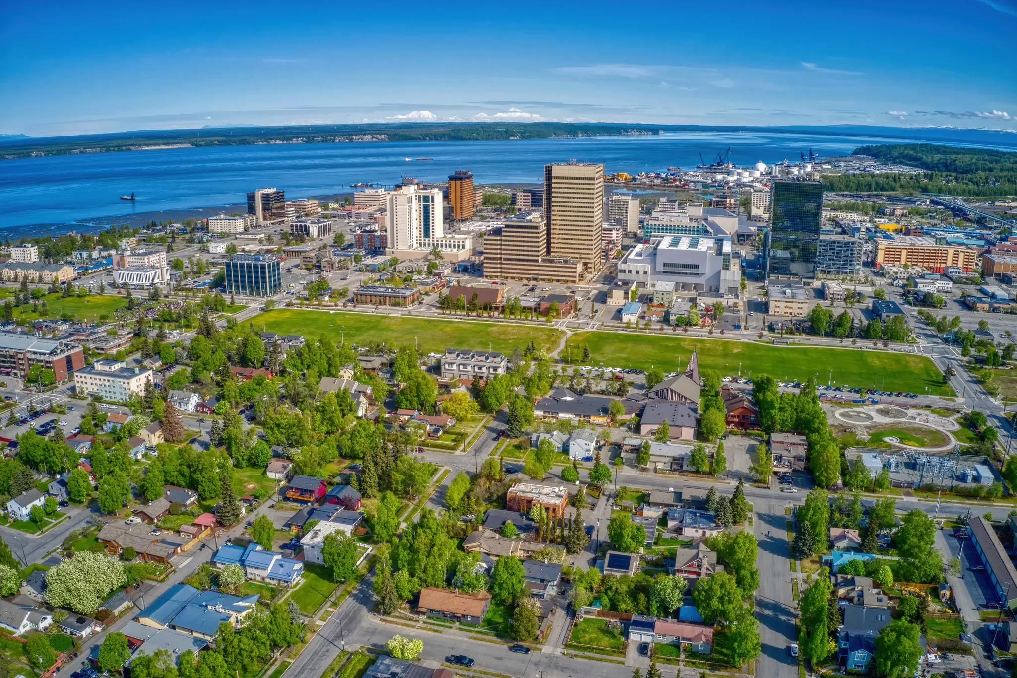 Downtown Anchorage in summer. Jacob Boomsma/Getty Images