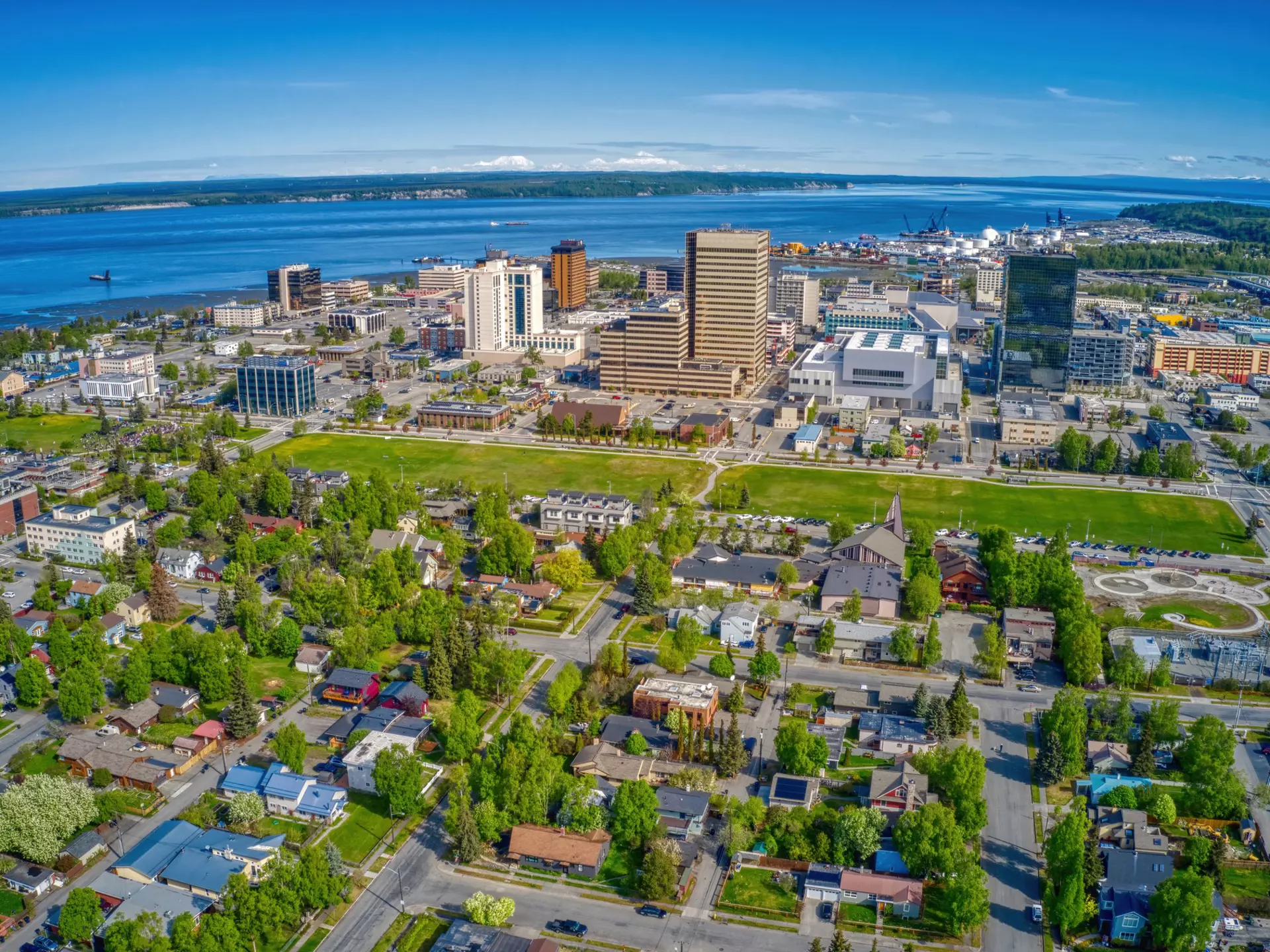 Downtown Anchorage in summer. Jacob Boomsma/Getty Images