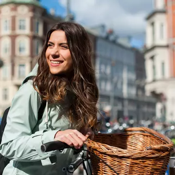 Cyclists on a street in Copenhagen