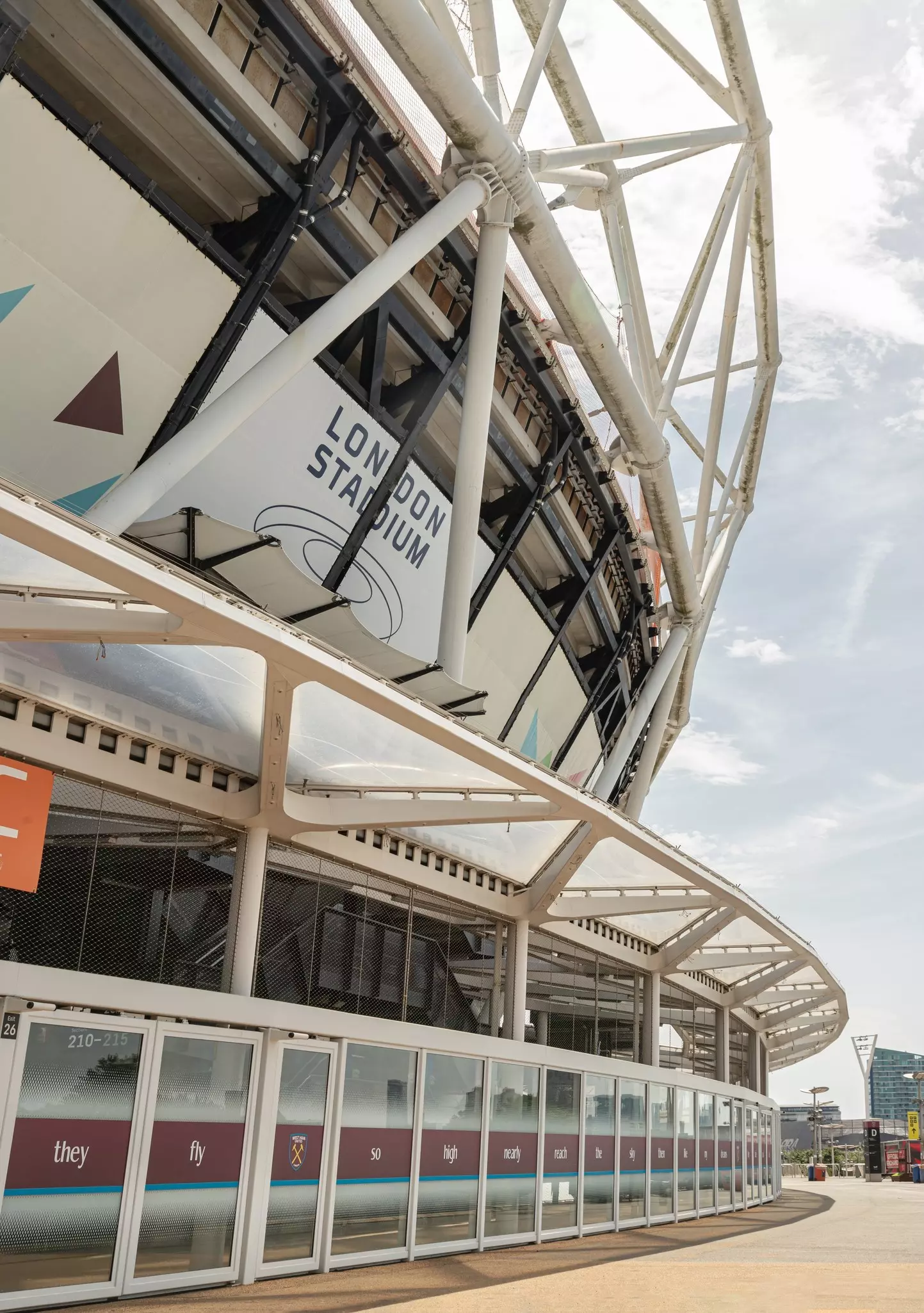 View of the Olympic Stadium in London.