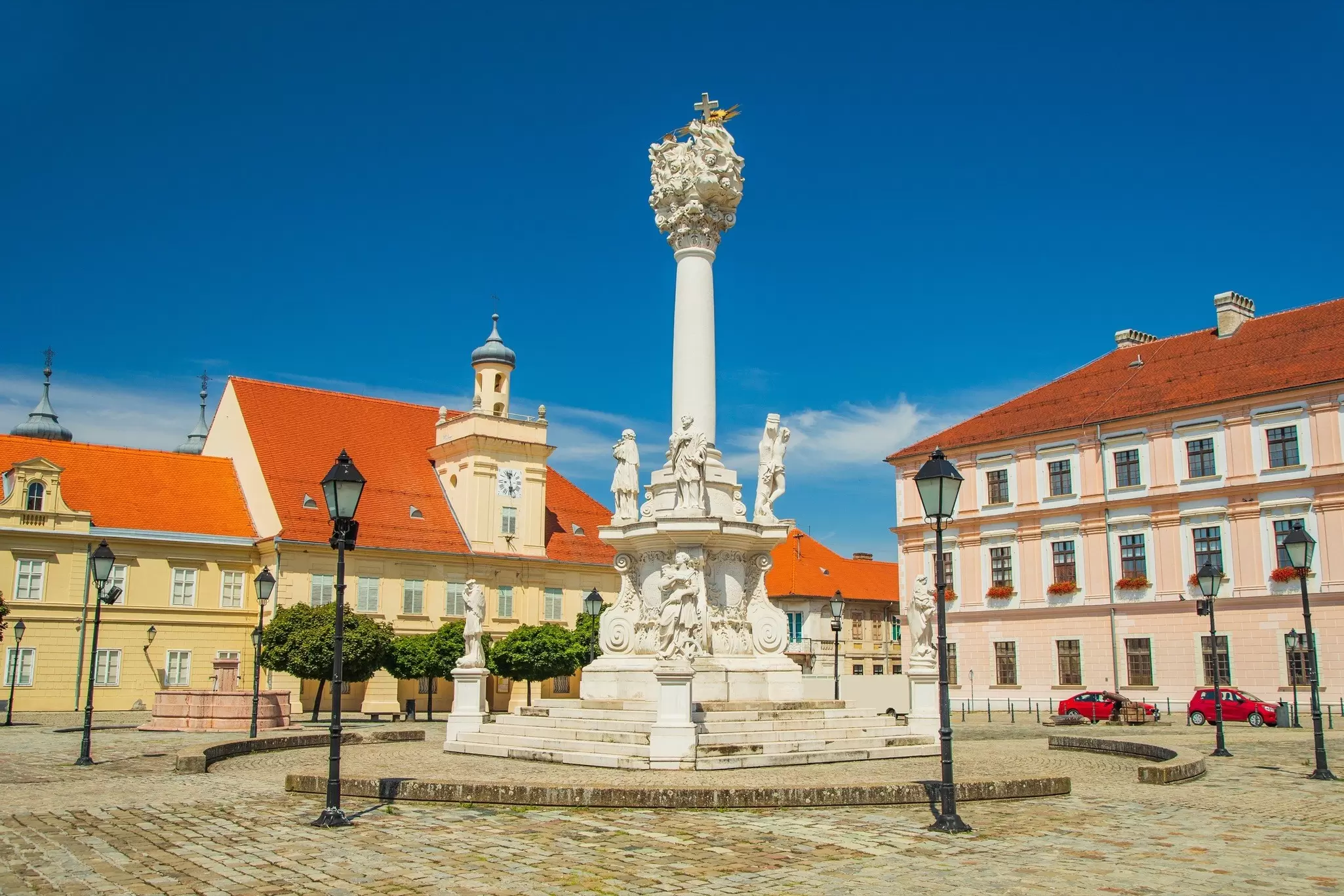 Holy Trinity Square in the historic town of Osijek, Croatia