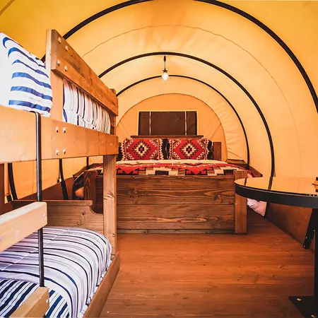 A peek inside the wagon.