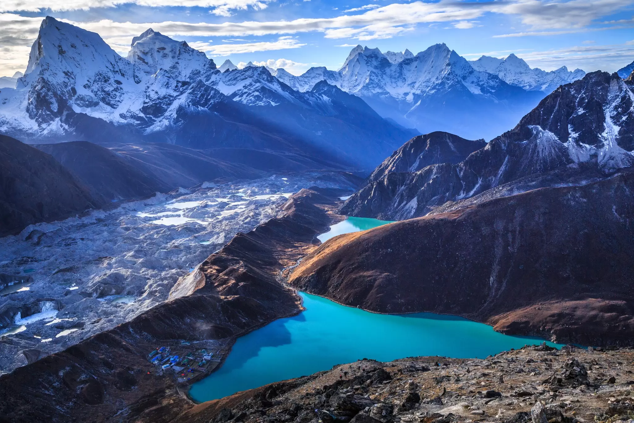 The Ngozumpa Glacier seen from Gokyo Ri, Nepal