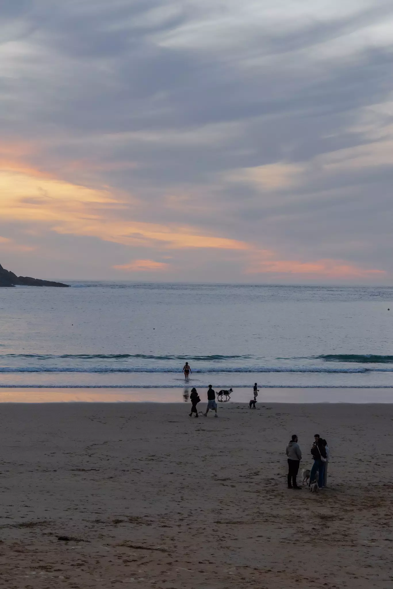 Sunset at Playa de la Concha in San Sebastián