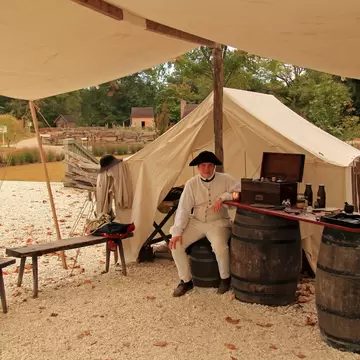 YORKTOWN, VA- OCTOBER 7: Historical reenactors at the American Revolution Museum at Yorktown help provide a fuller understanding of the American colonial experience October 7, 2017 in Yorktown, VA; Shutterstock ID 771972319;