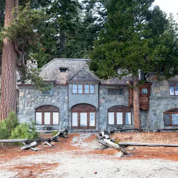 Tahoma, CA, USA - March 4, 2014: Vikingsholm is a preserved historic building at Emerald Bay, Lake Tahoe. It is an excellent example of Scandinavian architecture in the western hemisphere.