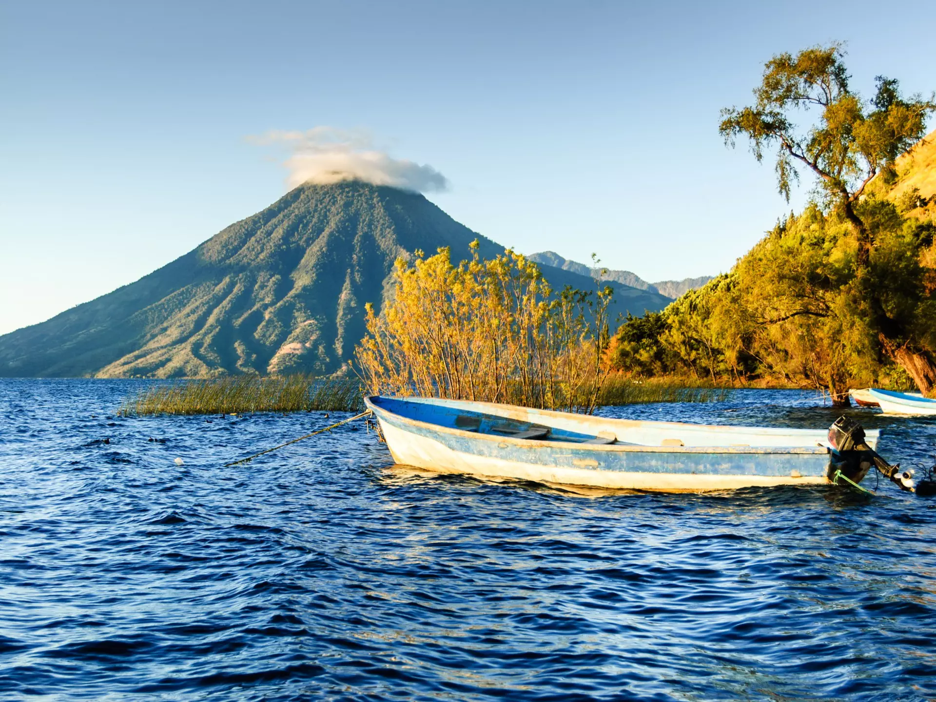 Volcán San Pedro and Lago de Atitlán. loca4motion/Getty Images