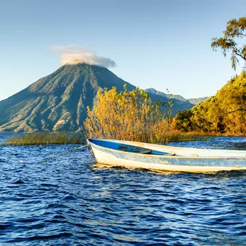 Volcán San Pedro and Lago de Atitlán. loca4motion/Getty Images