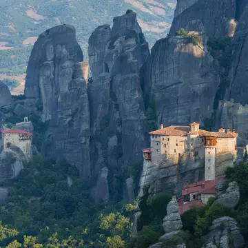 Monastery Moni Agiou Rousanou, built upon sandstone pillars in World Heritage-listed Meteora.