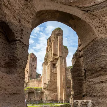 Ancient bath ruins at Terme di Caracalla in Rome, Italy.