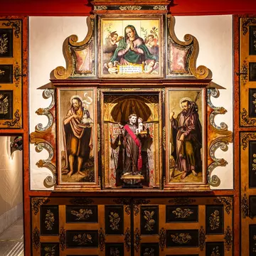 View of an altarpiece at the Museu de Lagos in Portugal.