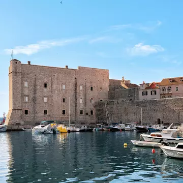 St John Fort and Sailing boats in the Old port in the Adriatic Sea in Dubrovnik, Croatia, License Type: media, Download Time: 2026-02-23T21:44:42.000Z, User: LP_YKhanna, Editorial: false, purchase_order: 65050 - Digital Destinations and Articles, job: LP, client: App Content, other: Yuvraj Khanna