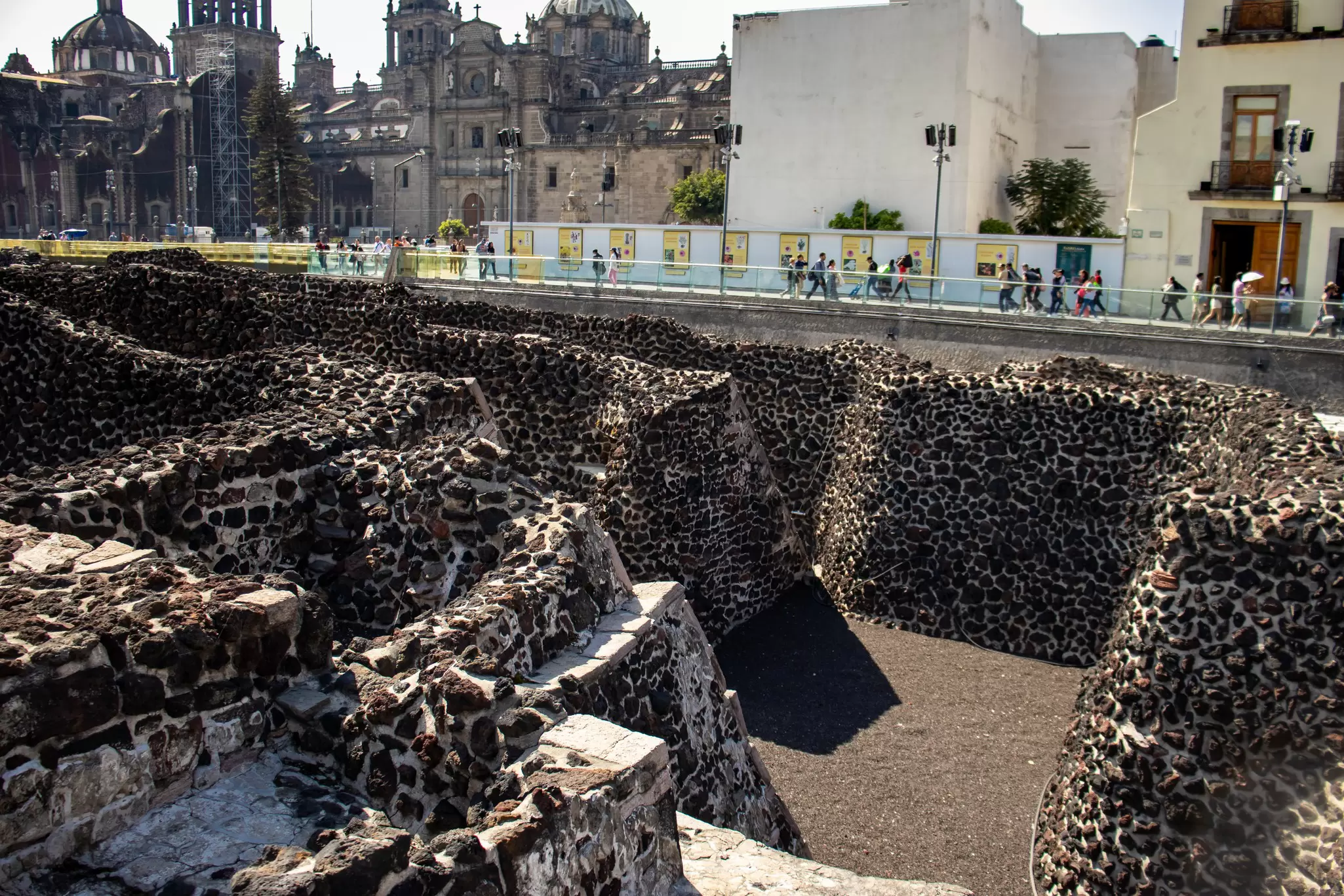 View of the ruins at Templo Mayor in Mexico City.