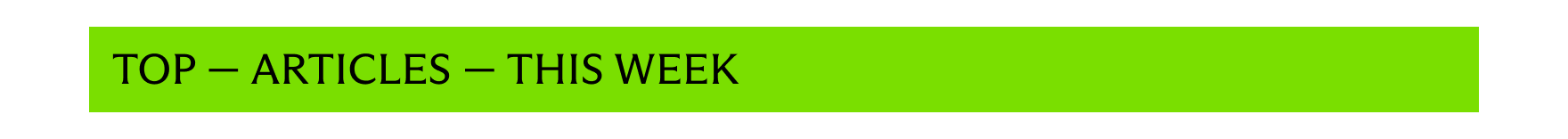 Top articles this week