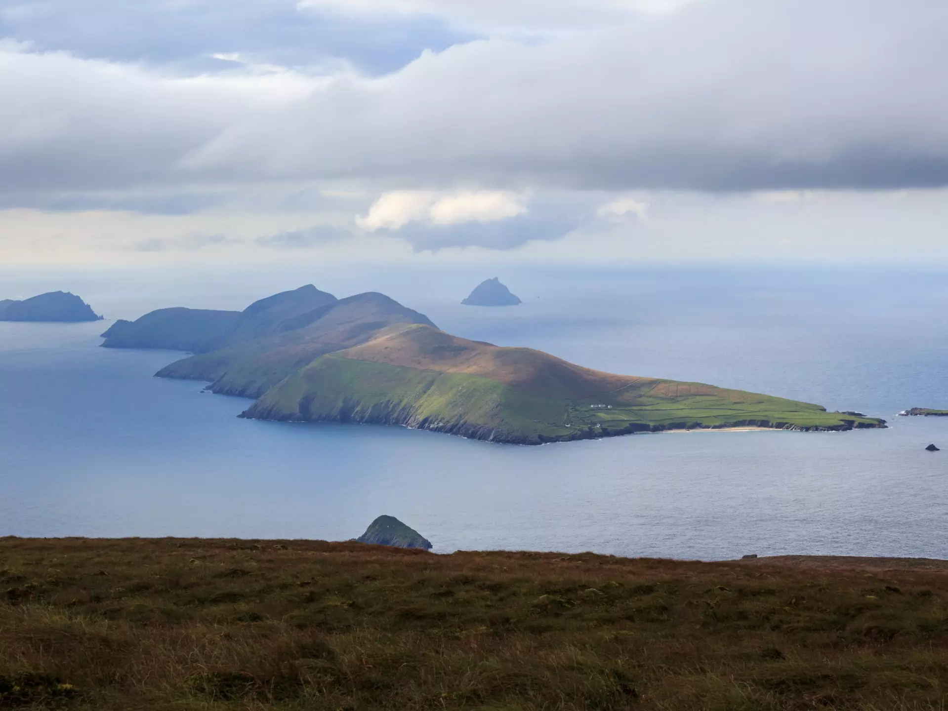 Views over The Great Blasket from the window of the caretakers cottage