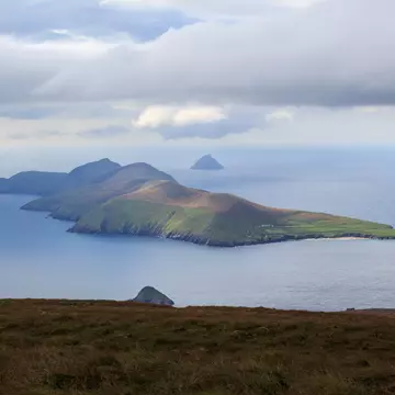 Views over The Great Blasket from the window of the caretakers cottage