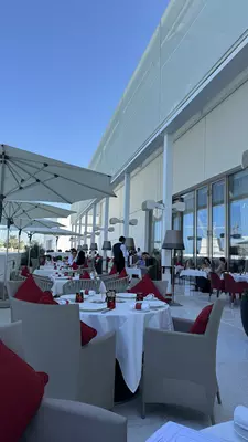 Fouquet's lovely outdoor terrace at the Louvre Abu Dhabi
